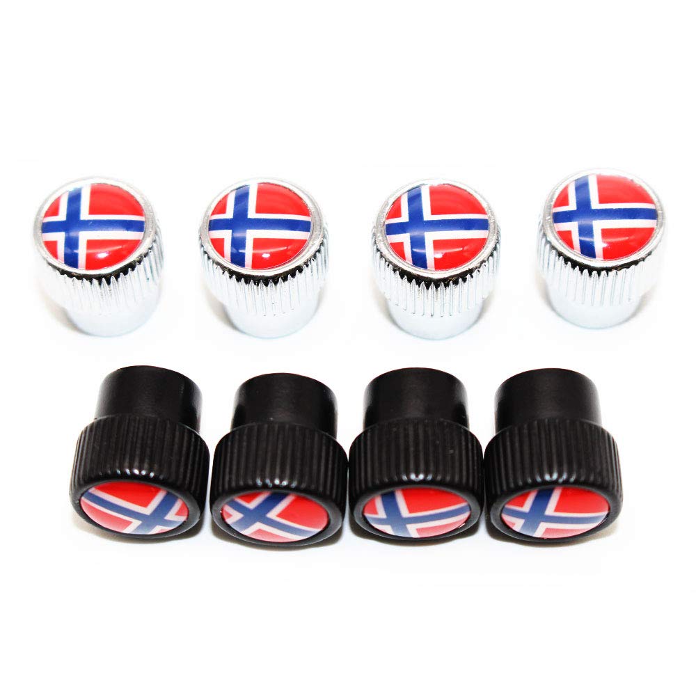 4 Pezzi/set Car Styling Lega Di Zinco Norvegia Bandiera Nazionale Tappi