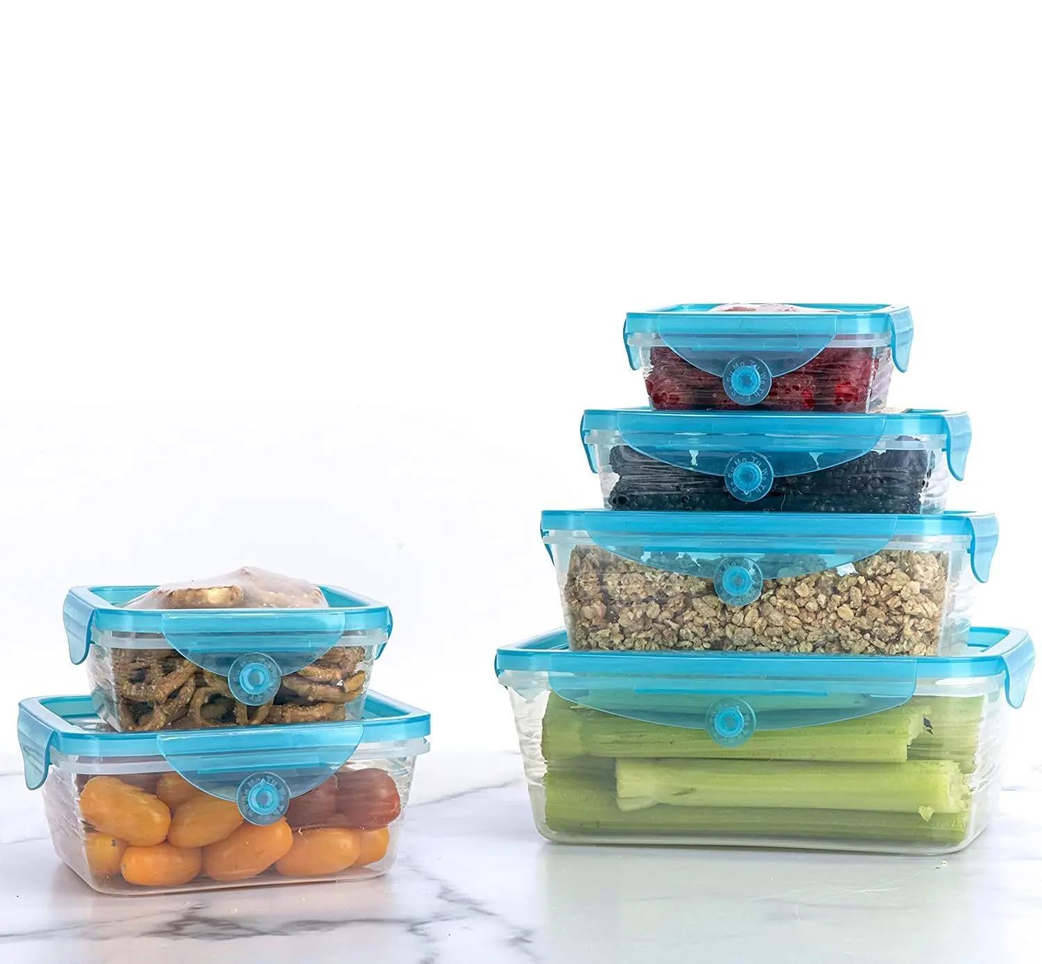 YFXOHAR Fridge Food Storage Boxes with Lid | Food Vegetable Fruit Snacks Fridge Organizer Container, Airtight Plastic Containers for Refrigerator Kitchen - Pack of 6-picture-19