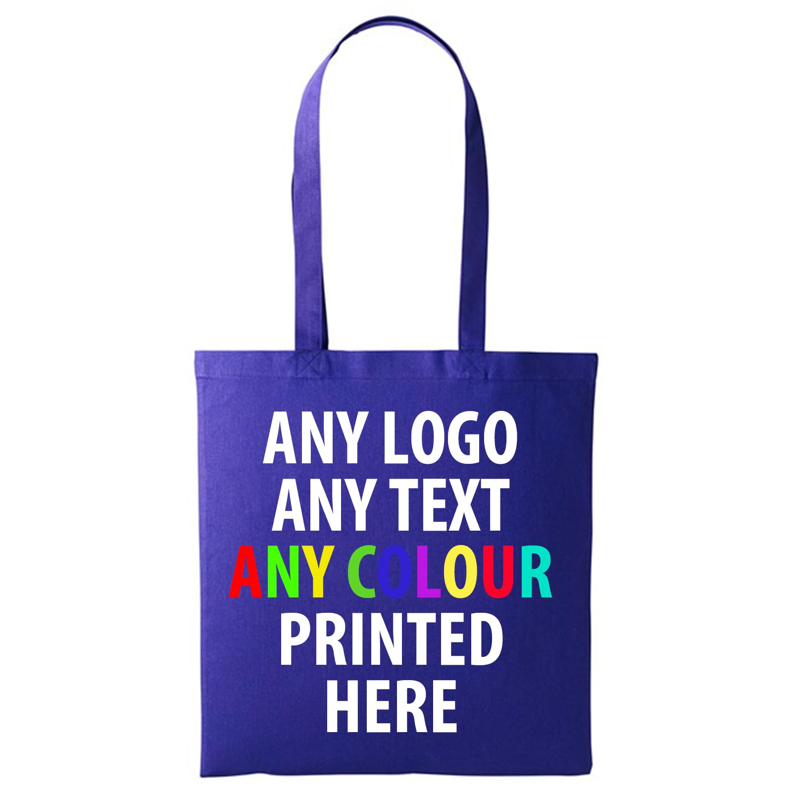 Personalised Tote Bag Cotton Shopping Bag with Your Text, Logo or Photo | Bridesmaid, Hen Party, Wedding, Beach & Gift Bag Purple