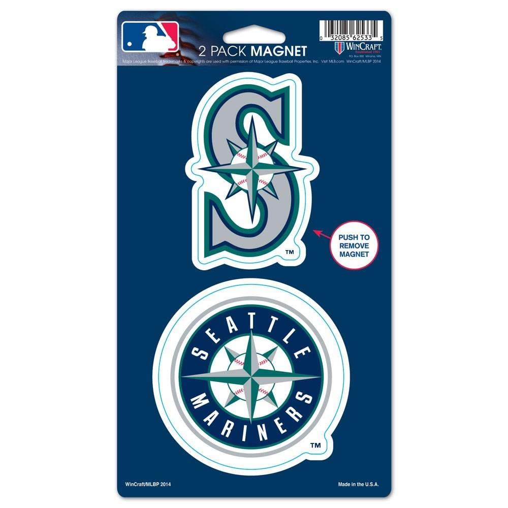 Aimants MLB Seattle Mariners Wincraft WCR62533014 idée cadeau baseball lot de 2