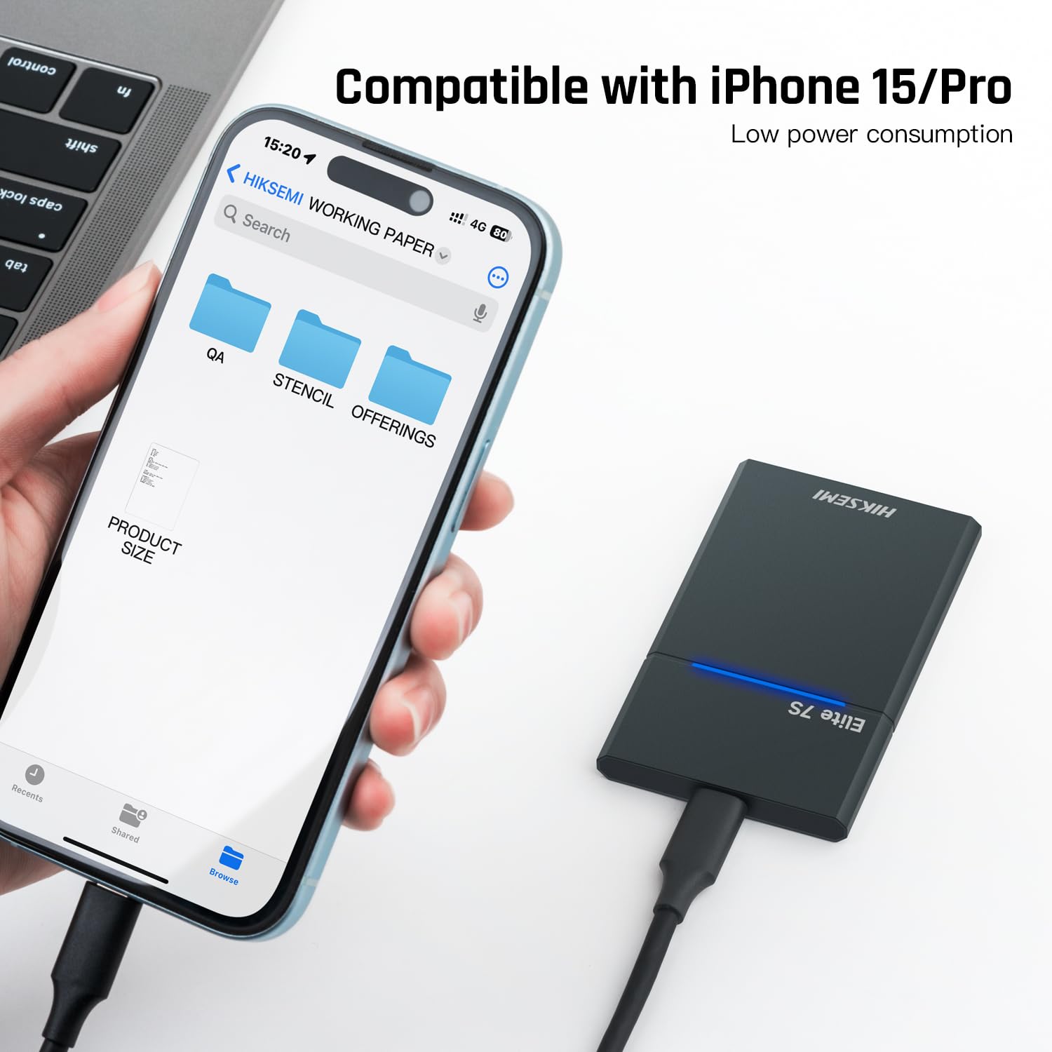HIKSEMI Portatile SSD Esterno 1TB, Velocità di Lettura e Scrittura fino a 2000MB/s, USB 3.2 Gen 2x2 NVMe Unità a Stato Solido Esterne, IPX7 Livello di Impermeabilità - Elite 7S