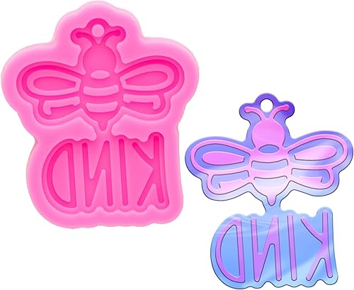 Molde de resina de silicona de abeja molde de fundición de resina para hacer joyas llavero con forma de abeja molde creativo hecho a mano colgante