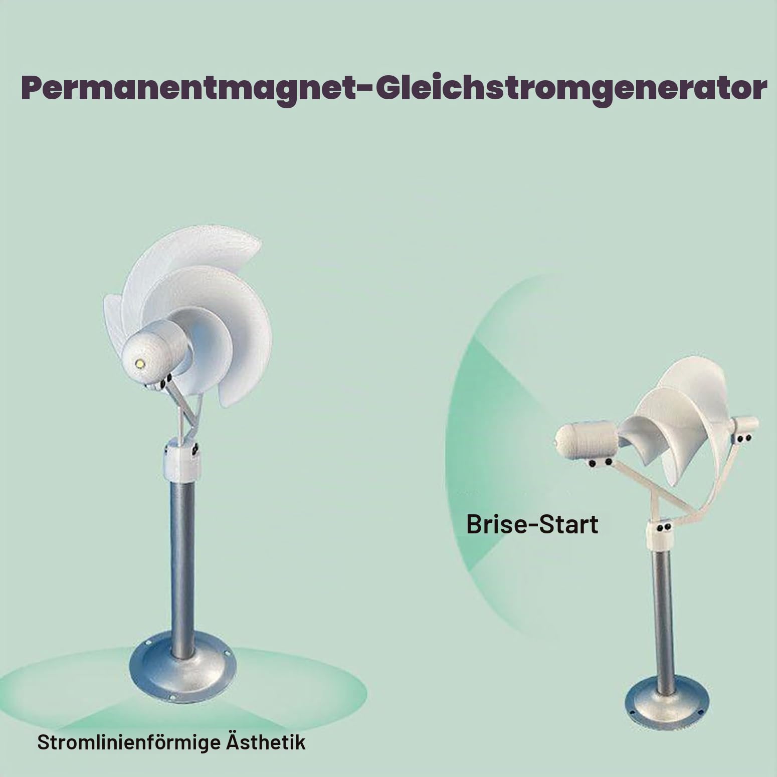 DIY-Windturbinenmodell 10W Mikro-Windturbine 12V Spiralförmige Vertikaler Windgenerator Mit LED-Licht, Dauermagnet-Generator Mit Reiner Kupferspule Für Forschung, Lehre, Dekoration,Weiß