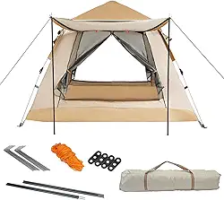 Barraca de Camping Automática Impermeável 2-3 Pessoas – Barraca Hidráulica com Montagem Rápida em 1 Minuto, 4 Estações e Design Expansível para Trilhas, Praia e Aventuras