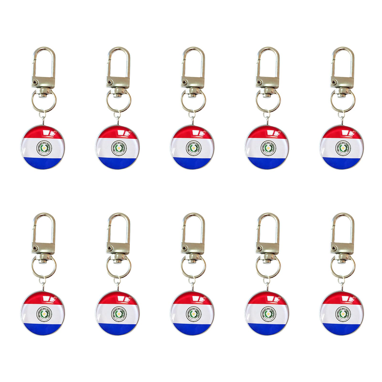 Sbshiouu 10 Piece Soccer Event Theme Keychains Strong Alloy Hook and Glass Organiser Pendant Ornament Tournament Reminder