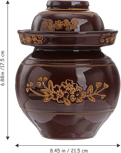 Miniatura 4 de Hemoton Tarros Mason Jars Mason Jars Mason Tarros tradicionales de fermentación de cerámica Tarro de fermentación china con tapa de sellado de agua,