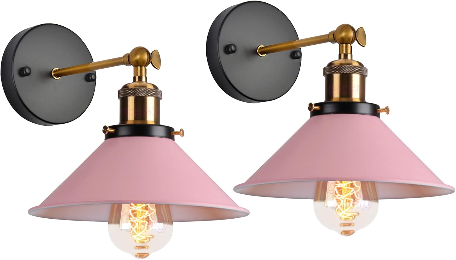 2 Pièces Applique Murale Intérieur Rétro, Rotative 350° E27 Lampe Murale Vintage Industrielle, Noir Éclairage Mural Métal Pour Salon, Chambre à Coucher, Couloir, Escaliers, Bar, Café, Salle à Manger