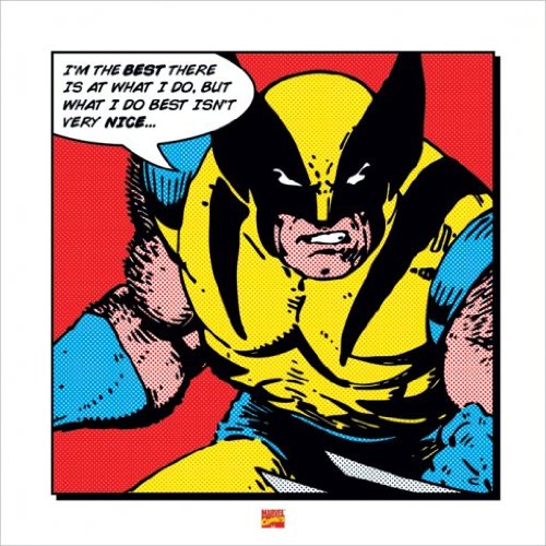 Affiche Wolverine Marvel Comics : Poster Art Print de Collection 40X40 Cm