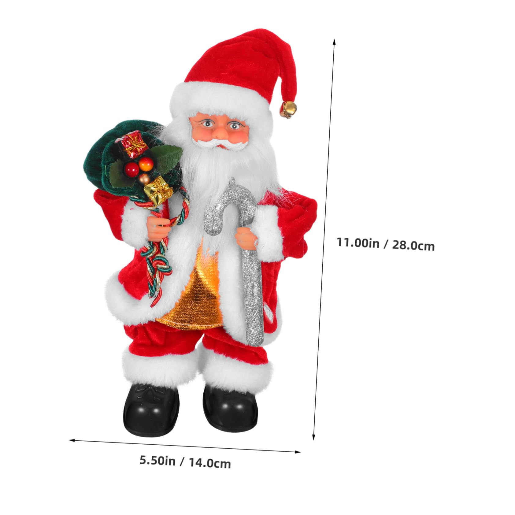 YARNOW Juguete de Papá Noel Eléctrico con Música y Brazos Móviles para Decoración Navideña para Fiestas de Navidad y Ambientación Festiva