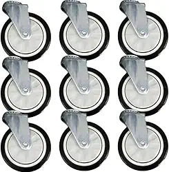 Rodízio Giratório para Carrinho de Supermercado, Kit Com 10 Unidades, Roda 412