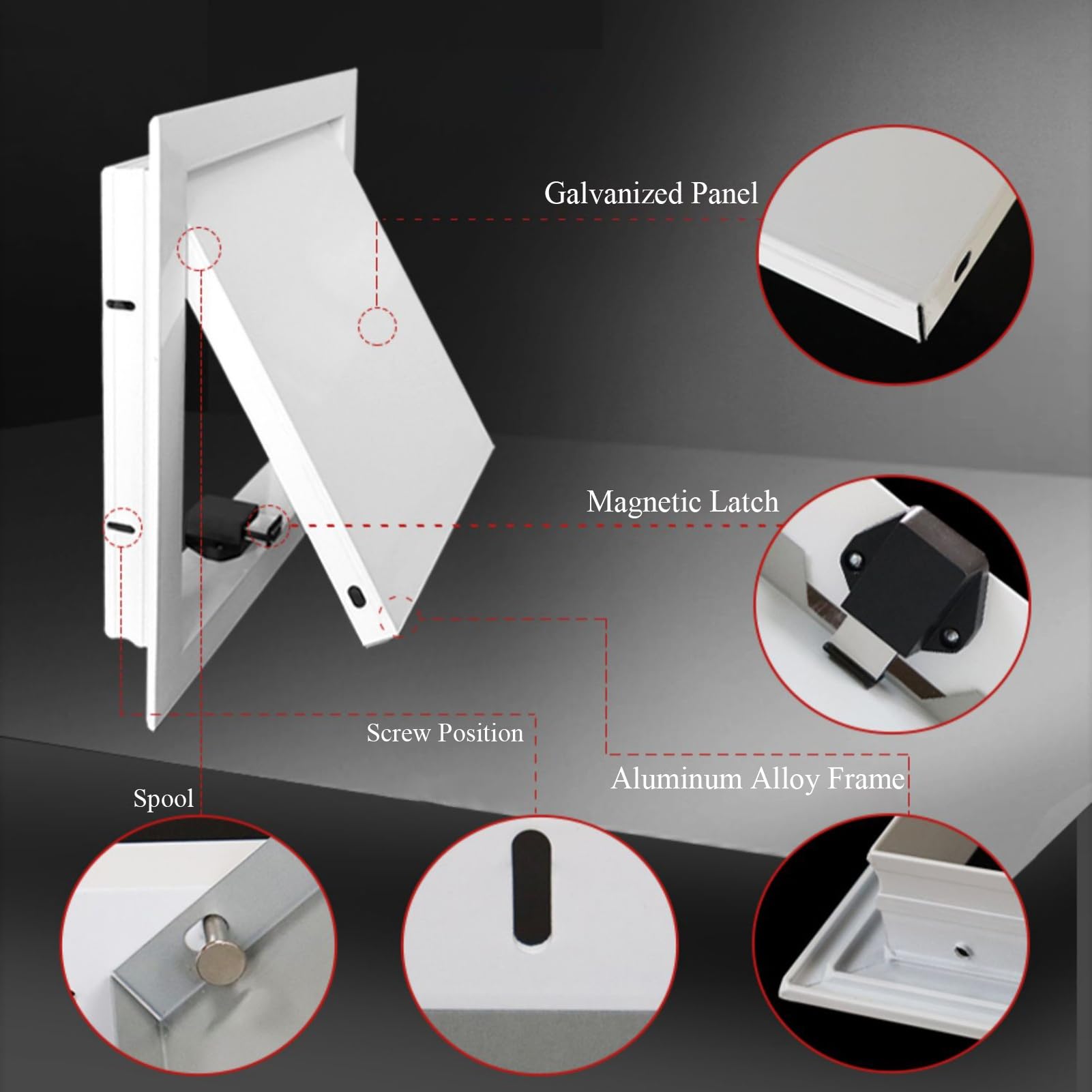 Revisionsklappe Trockenbau Kleine Sanitär-Revisionsklappe, Rechteckige/ Quadratische Revisionsklappe, Magnetisches Revisionsklappen-Set für Wand/ Decke, Individuell Anpassbare Serviceklappe(Gray,25x30