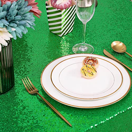 Image of B-COOL Glam Sequin Tablecloth Christmas Table Cloth Sequin Table Overlays 13ft Carnival Fabric Decorative for Picnic Banquet Irish Party Kitchen Dining Room-90x156inch