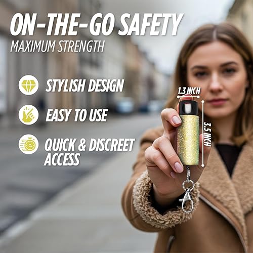 Miniatura 4 de Guard Dog Security Bling it On Pepper Spray Keychain with Safety Twist Top Mini and Easy Carry Lightweight and Fashionable Maximum Police Strength