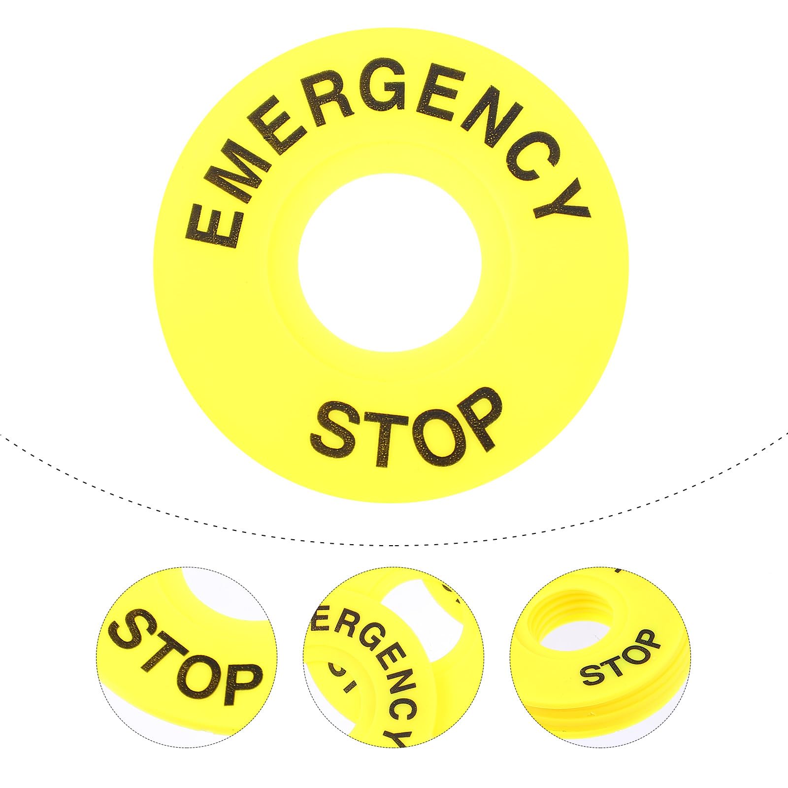 Operitacx Anillo Color Llamativo Redondo Amarillo de Empuje de Emergencia 10 Piezas PVC