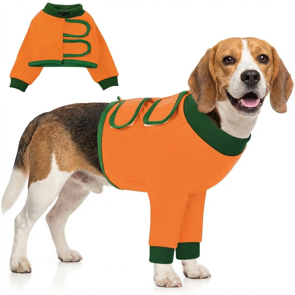 KOESON Dog Surgery Recovery Suit for Front Legs with 100% Cotton Fabric, M