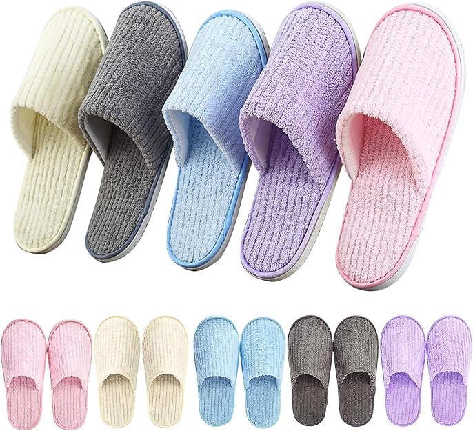 10 paia di pantofole da spa antiscivolo usa e getta, misura universale unisex, pantofole chiuse, lavabili per hotel, casa, ospiti e massaggi