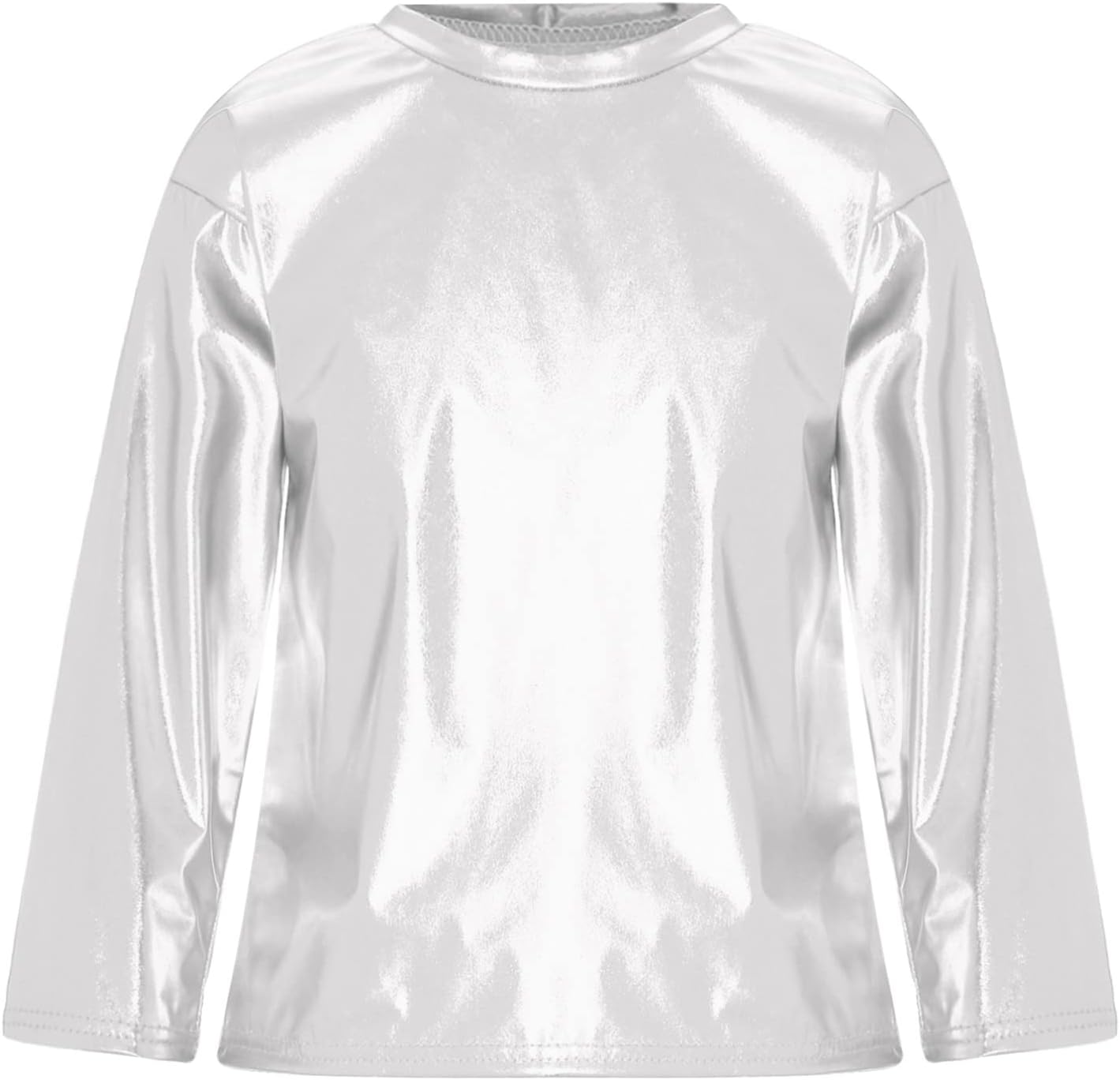 Maglietta Metallizzata Danza Bambini Unisex - Top Brillante Manica Lunga Per Latino, Jazz, Hip Hop E Moderna - Foto 5