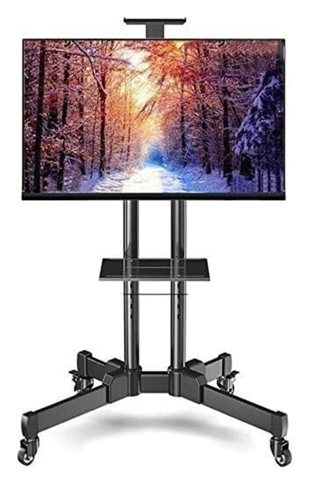 DFGHNBVC Mobile Tv Stand On Wheels, Rolling Tv Cart, Tv Bracket Mount Extra Tall Tv Cart With Wire Management Universal Steel Roller Tv Stand On Wheels