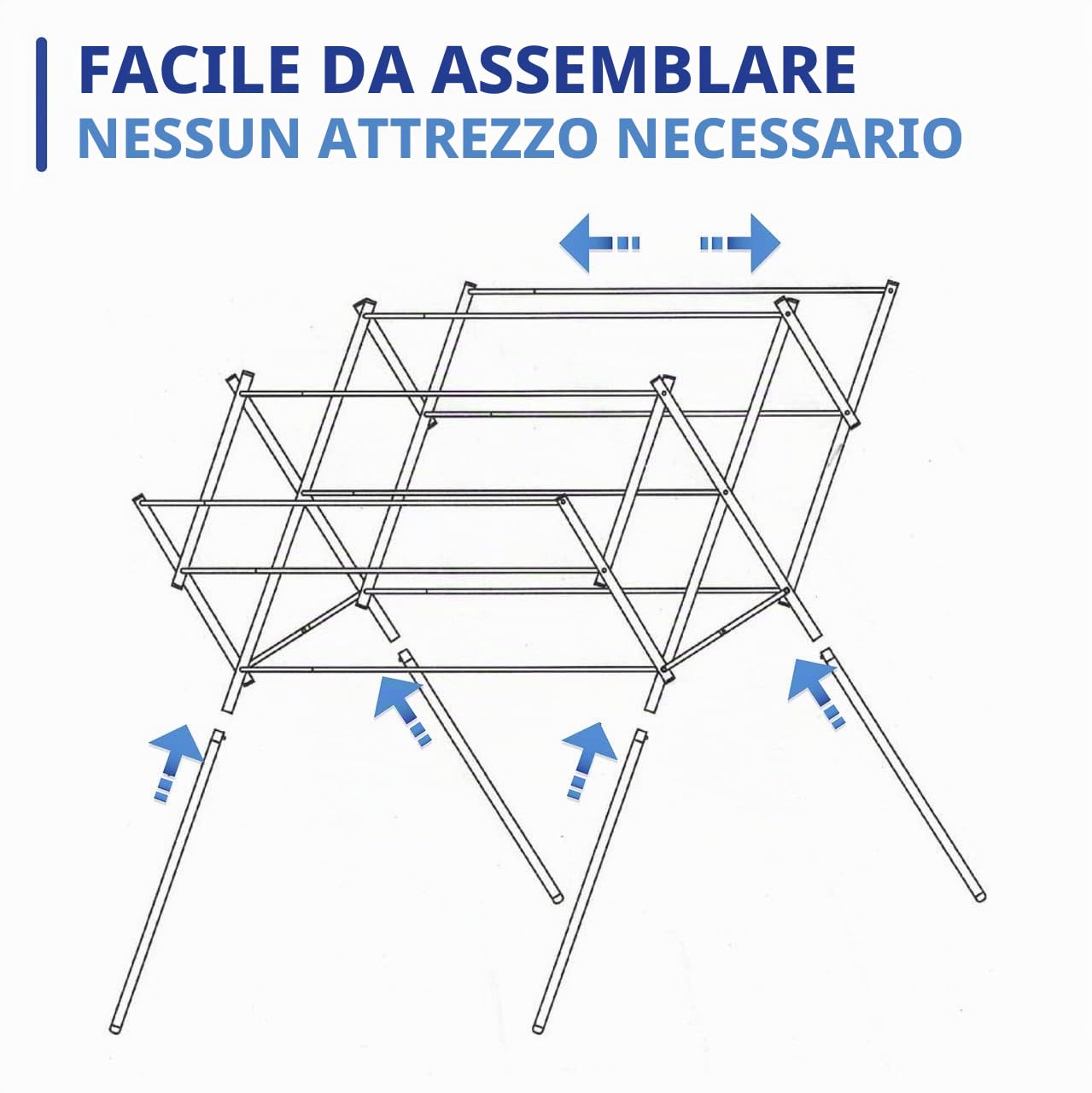 Wenko 3774017500 Stendibiancheria telescopico, Acciaio inossidabile, 54-92 x 96.5 x 65.5 cm, Lucido, argento, ripiegabile