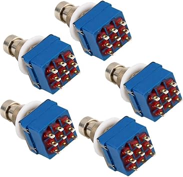 5Pcs 9 Pin 3PDT Effector Button Brush Box True Bypass Guitar Effects Pedal Box Stomp Foot Metal Switch
