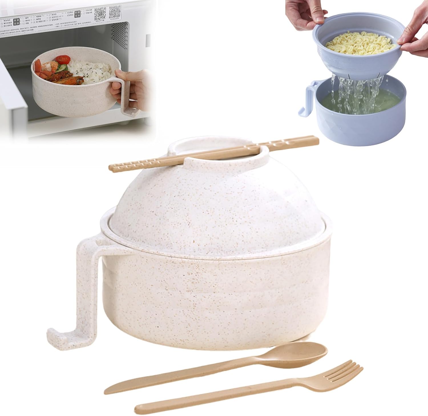 Microwave Ramen Bowl, 40oz Microwave Ramen Bowl Set with
