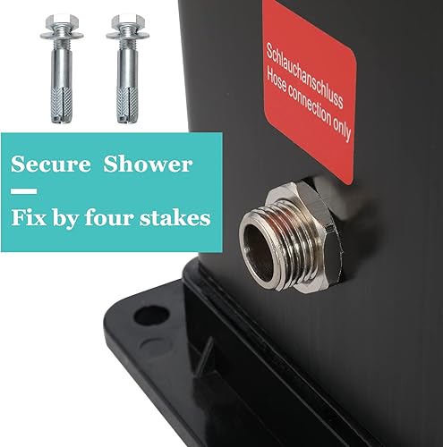 Miniatura 5 de VINGLI Ducha solar con calefacción de 10.6 galones y 7.5 pies con cabezal de ducha, cabezal de ducha de mano y grifo de ducha de pies para piscina,