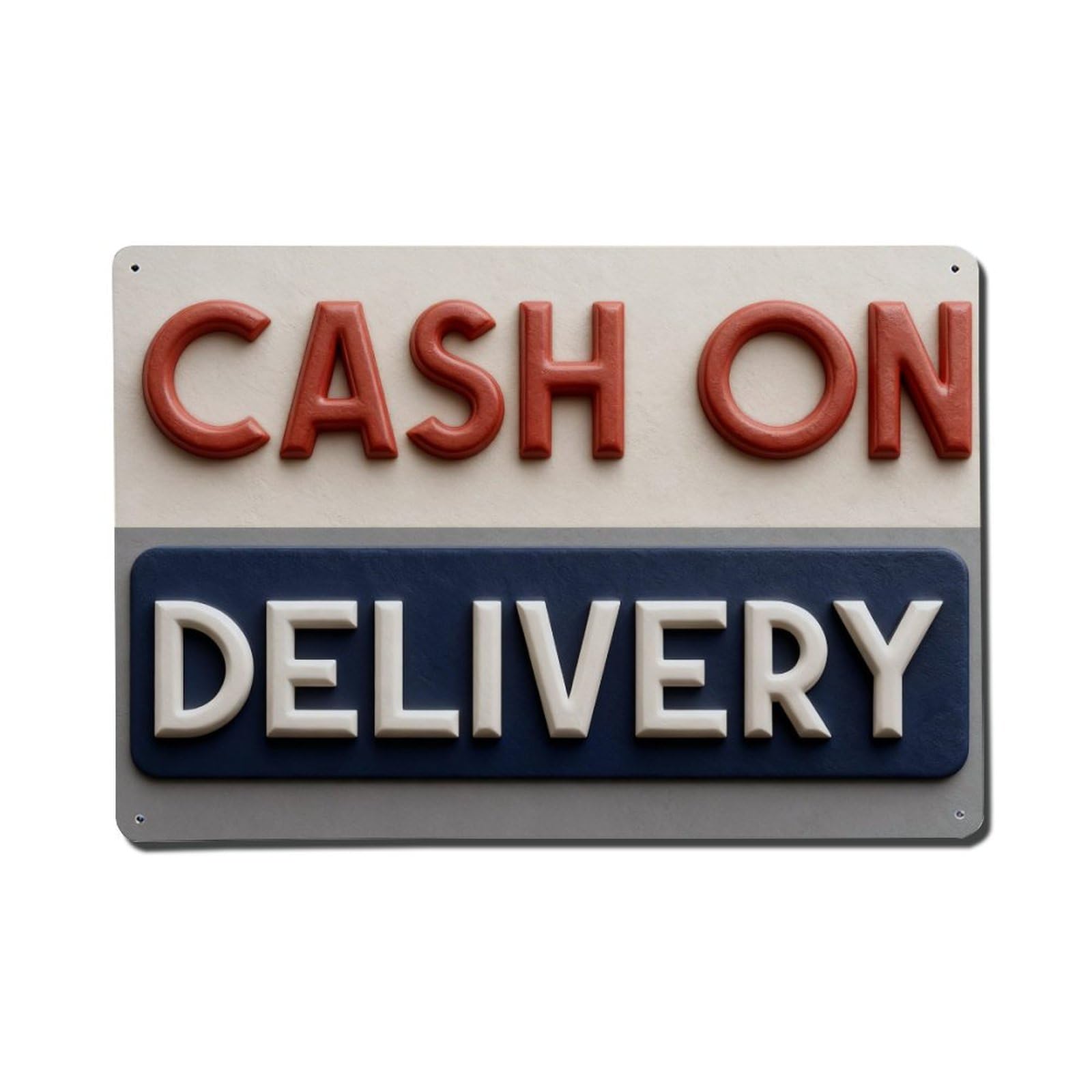 Cash On Delivery Metal Tin Sign Plaque