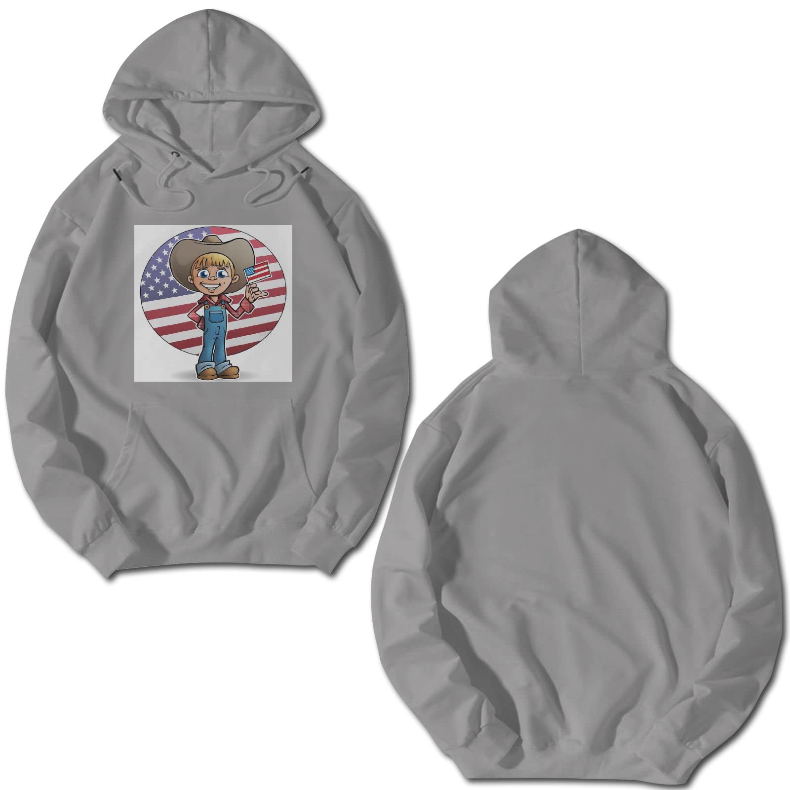 saozi Happy Little boy Unisex Mens Hooded Sweatershirt Gray X-Large