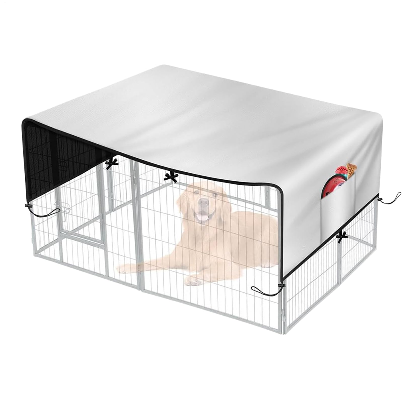 Hundehüttenabdeckung, 210D wasserdichte Oxford-Hundehausabdeckung mit Belüftung, robuste Haustiergehege, Plane für Outdoor-Camping, Terrasse und Hinterhof, UV-beständiger Hundekäfigschutz