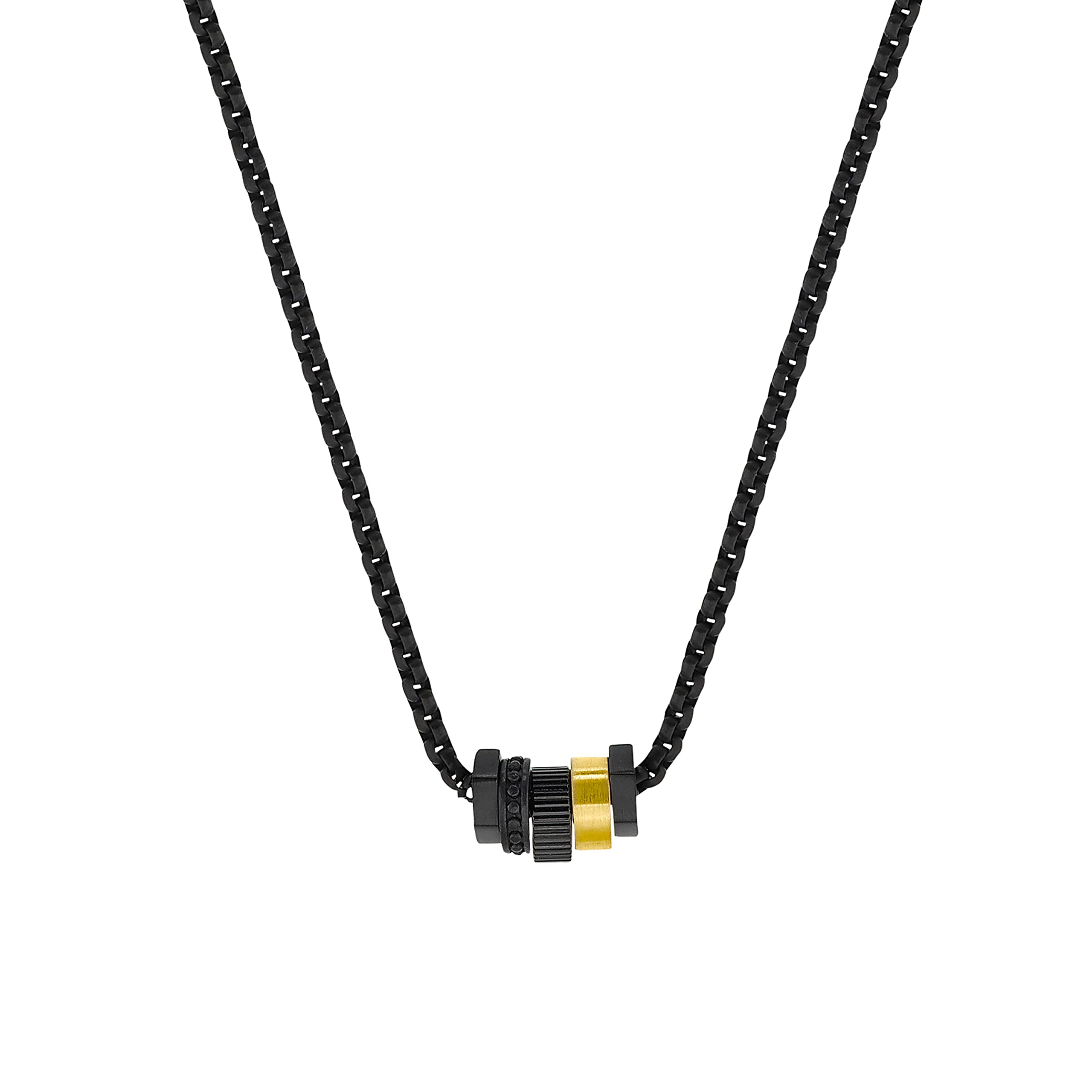 s.Oliver Kette mit Anhänger Edelstahl Herren Halsschmuck, 50+5 cm, Bicolor, Kommt in Schmuck Geschenk Box, 2034952