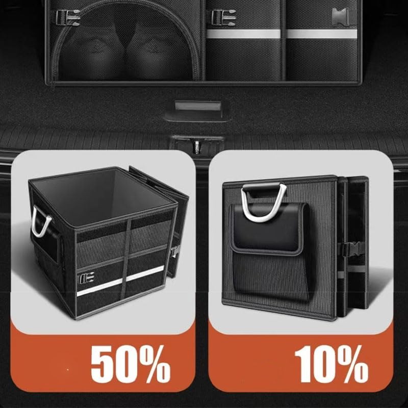 Organizer Bagagliaio Auto per Porsche Cayenne 957, Organizer Auto Pieghevole Tessuto Oxford Impermeabile Organizzatore Bagagliaio,72L