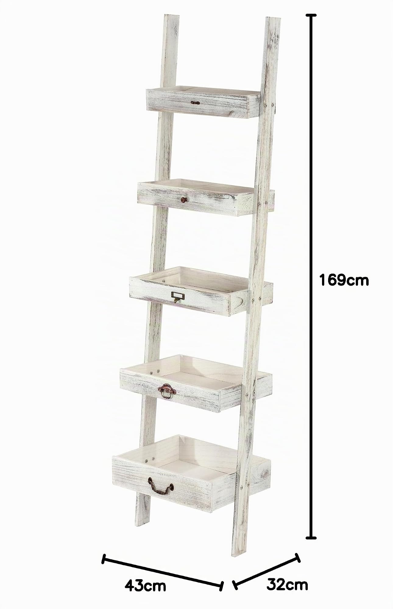 Mendler Standregal, 169x43x32cm - weiß