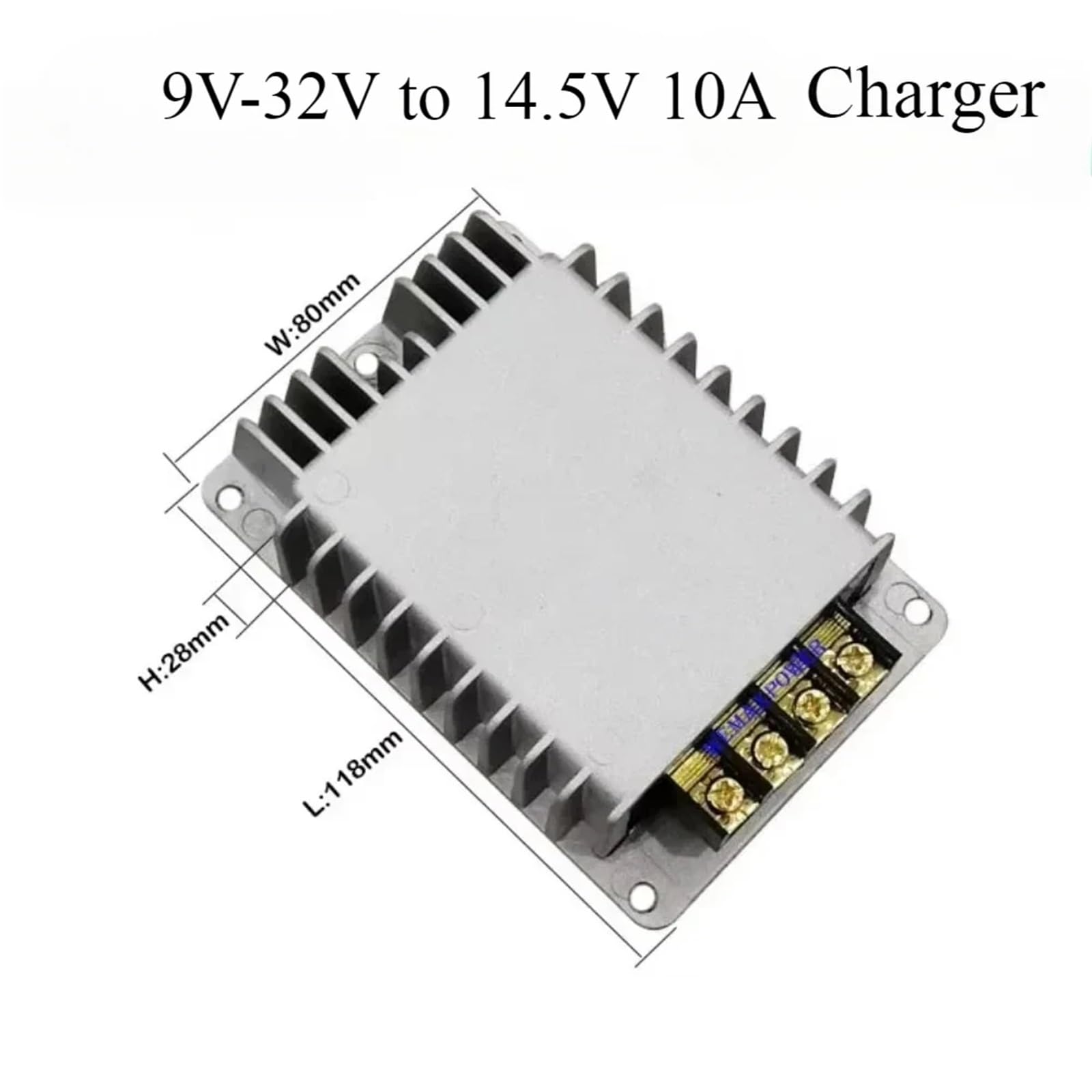 Ładowarka akumulatorów 9V-32V, 12V/24V do 14,5V, 10A, 10A, konwerter mocy DC/DC do akumulatorów litowo-jonowych LiFePO4 do kamperów, łodzi i samochodów (9V-32V-14,5V 10A)