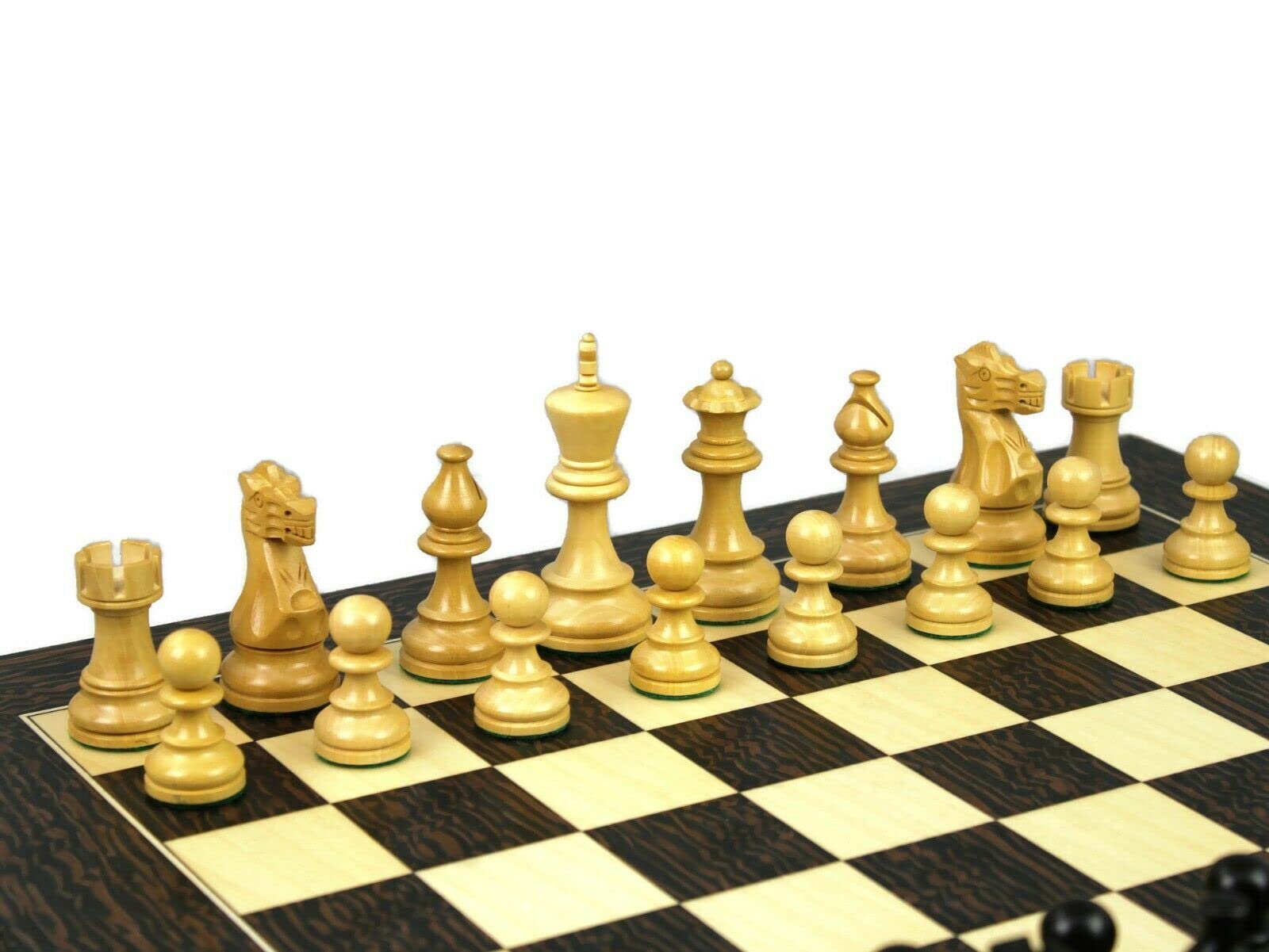 Set di scacchi in legno Tiger Ebano Tavola da 20 pollici Ebanizzati Classici Staunton Pezzi 9,75 pollici