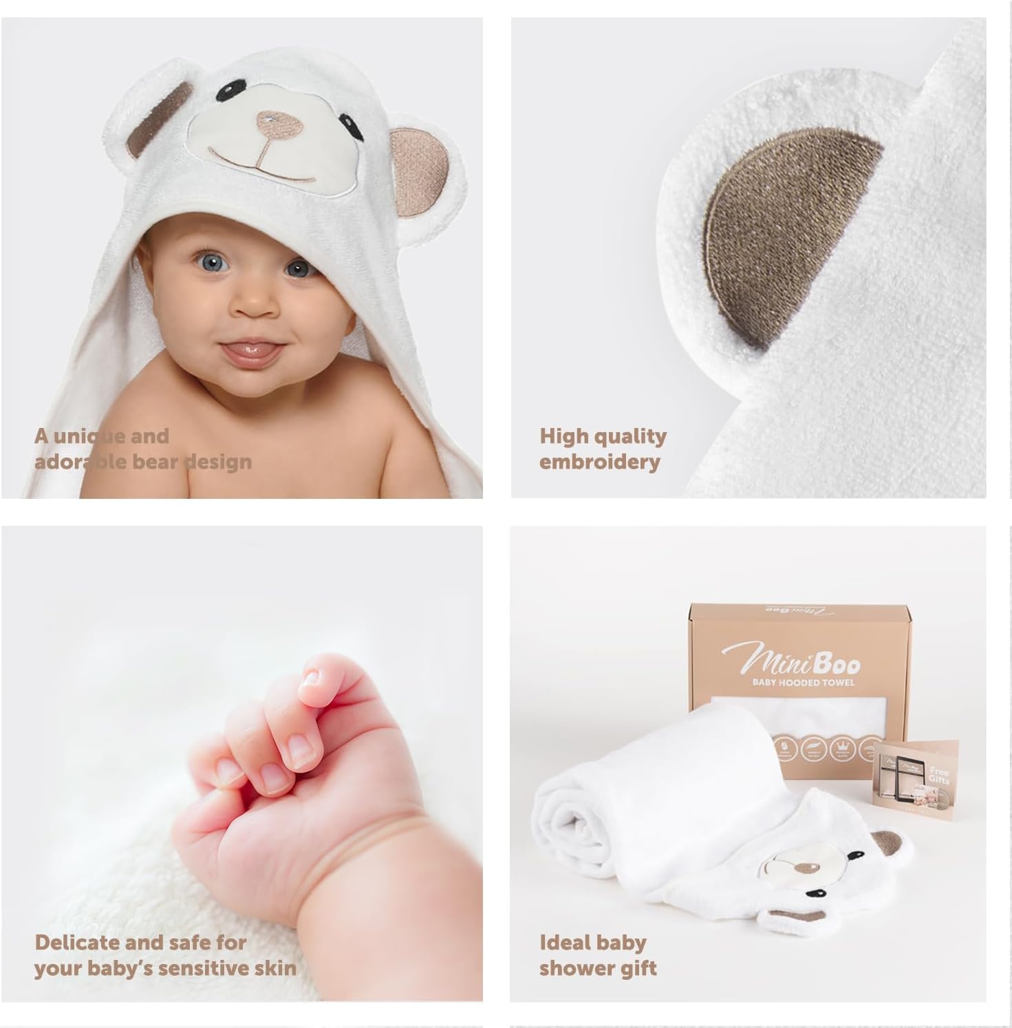 Premium Organic Bamboo Baby Hooded Towel