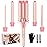 Waver Curling Iron Wand - BESTOPE PRO 5 in 1 Curling Wand Set with 3 Barrel Hair Crimper for Women, Fast Heating Crimper Wand Curler in All Hair Type, Women Gifts - Leather Pink