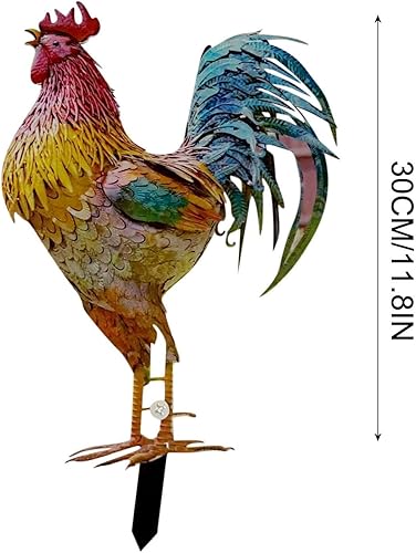Miniatura 7 de MagicXflow Estaca de metal para jardín, arte de patio de pollo, decoración de estatua al aire libre, estacas de jardín de hierro, enchufe al suelo,