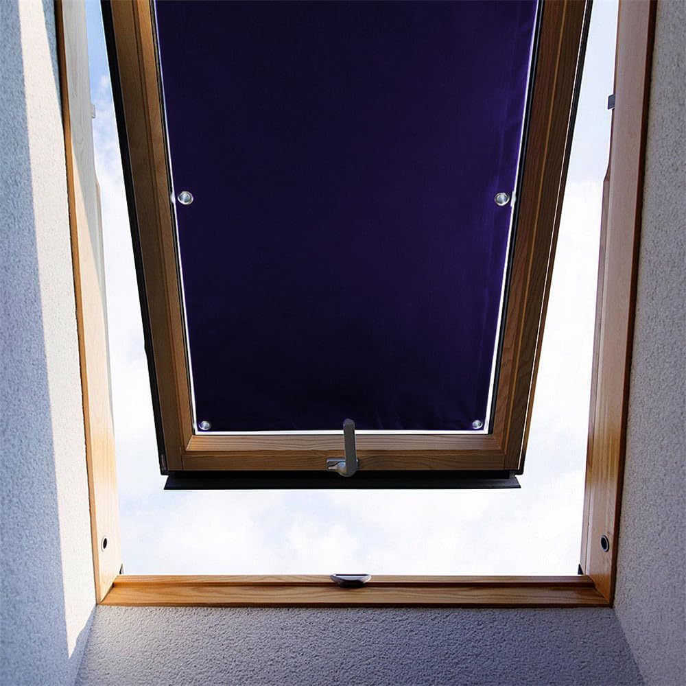 ZHhan Blackout Curtains for Roof Window Thermal Insulated Blackout Window Blinds with Sucker UV Protection for Bedroom, Baby Nursery Easy Installation (Navy,28.3"x43.3")
