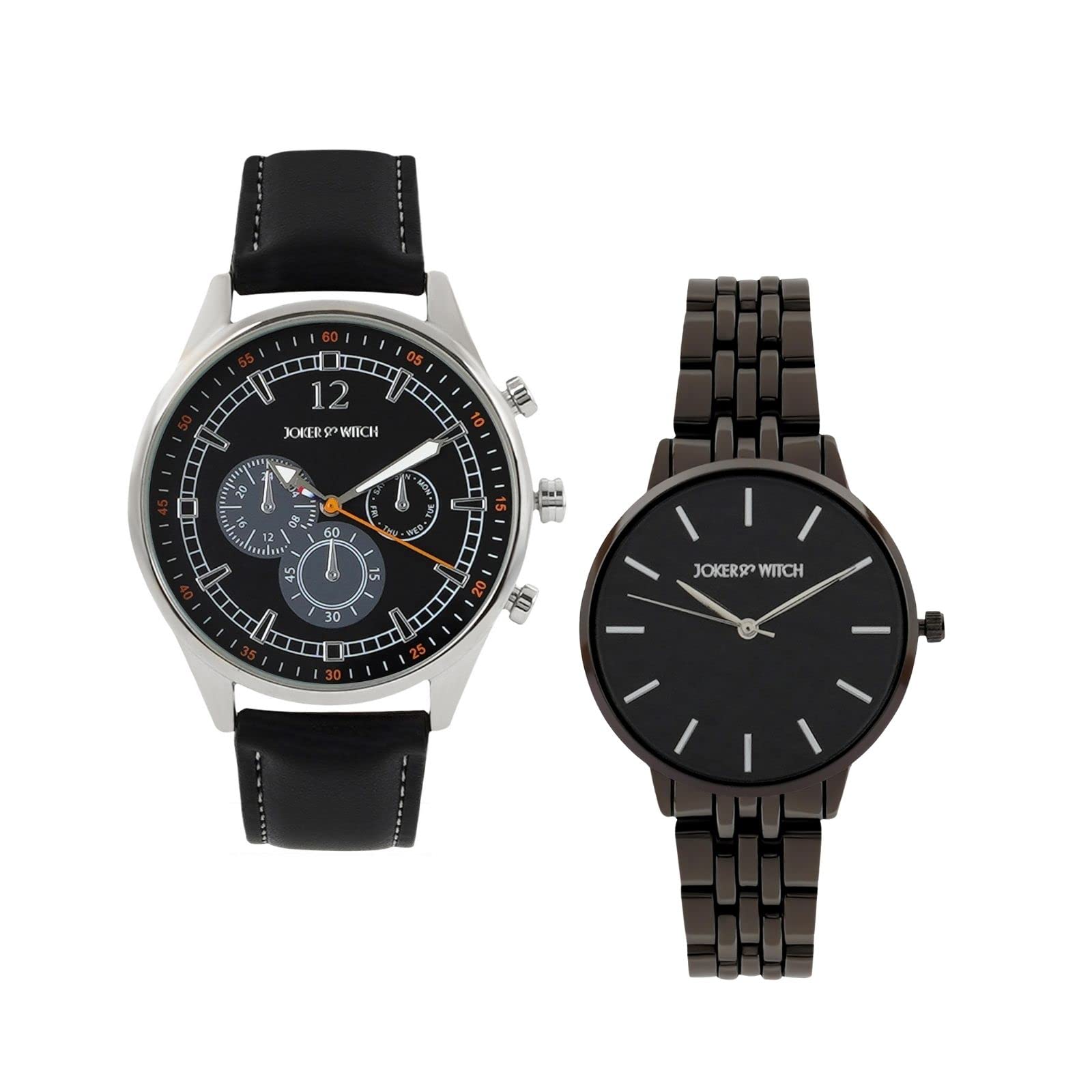 Joker & Witch Leather Brownie & Sundae Couple Analogue Watches, Black Dial, Black Band (B0BVB6K42P) Amazon Price History, Amazon Price Tracker
