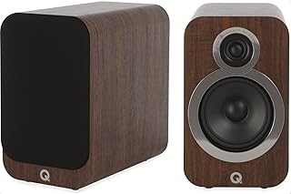 Q Acoustics 3020i Bookshelf Speakers Pair English Walnut - 2-Way Reflex Enclosure Type, 5" Bass Driver, 0.9" Tweeter - Stereo Speakers/Passive Speakers for Home Theater Sound System