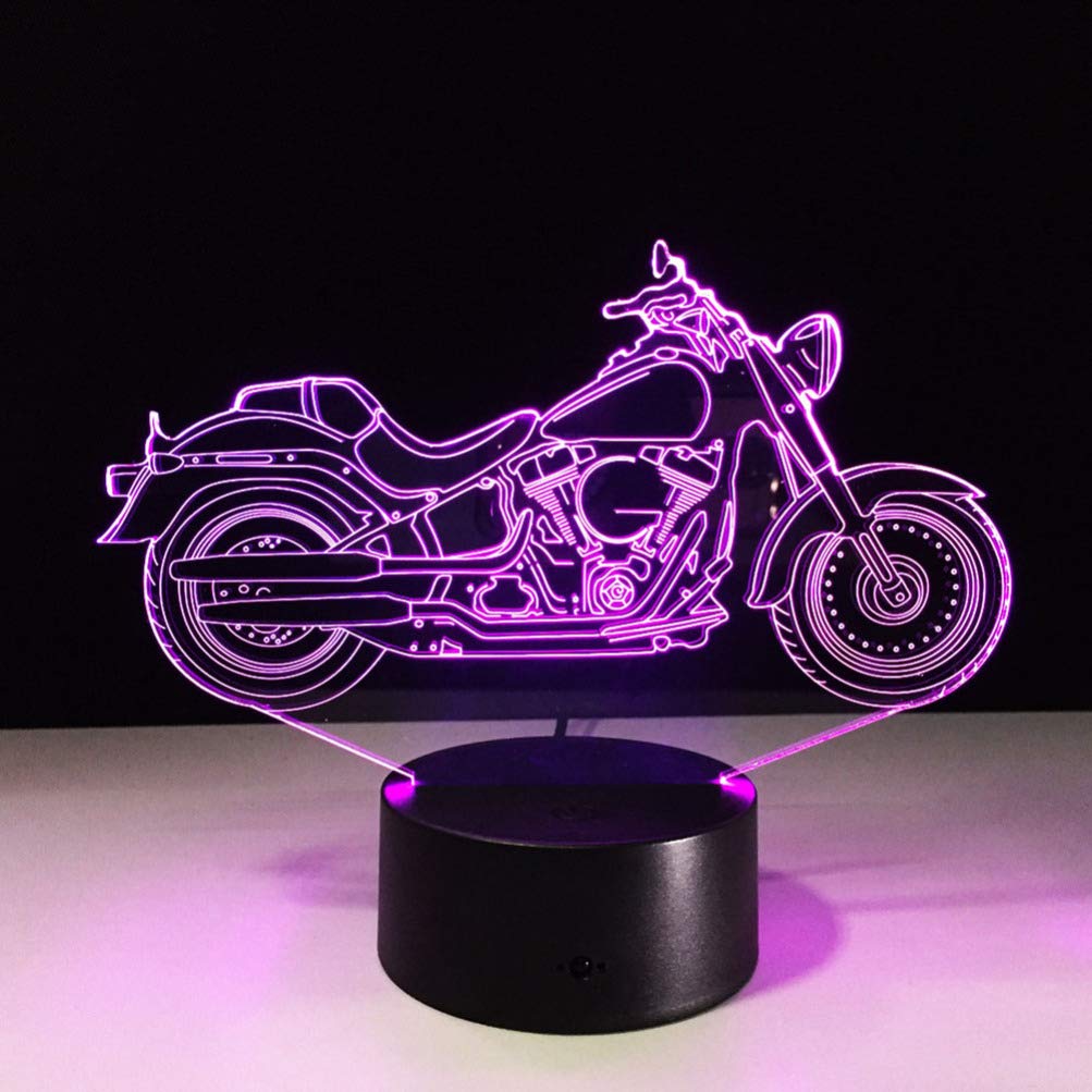 Mobestech 3D Motorcycle Night Light 3D Illusion Lamp LED Motorcycle Table Lamps 7 Colors Touch Light Bedroom Decorations Centerpieces