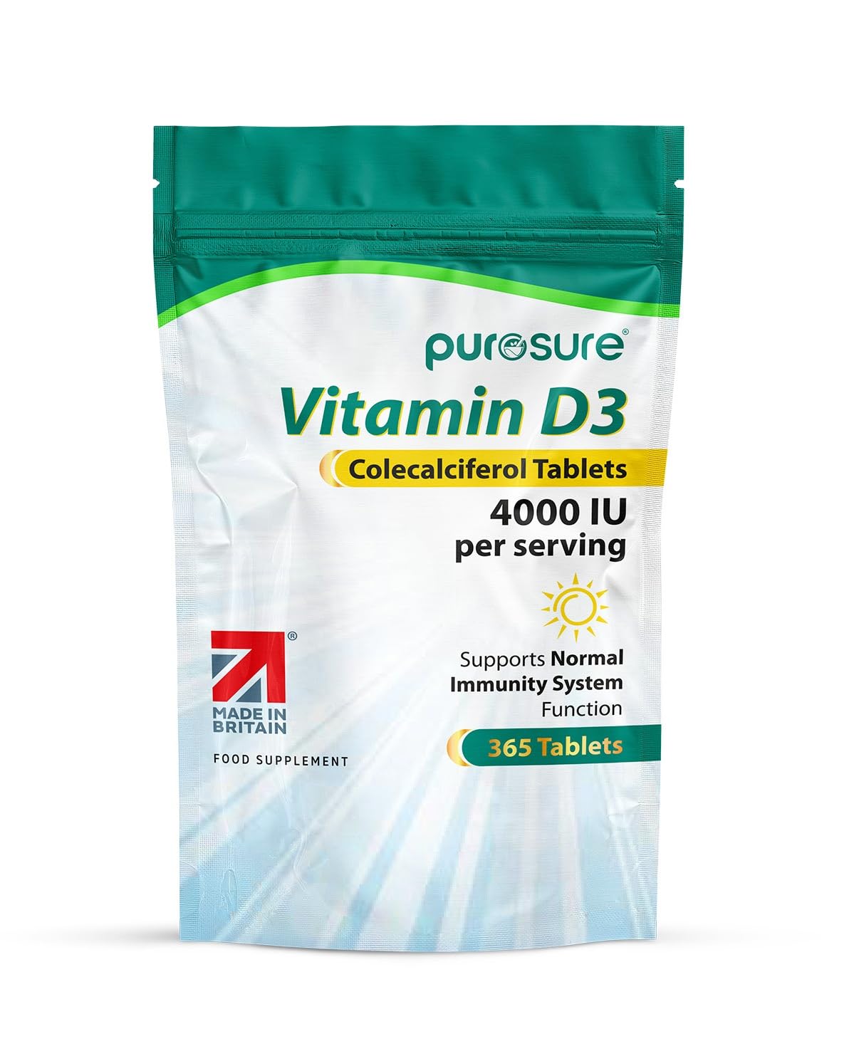Purosure Vitamin D3 Colecalciferol 4000Iu - 365 Tablets