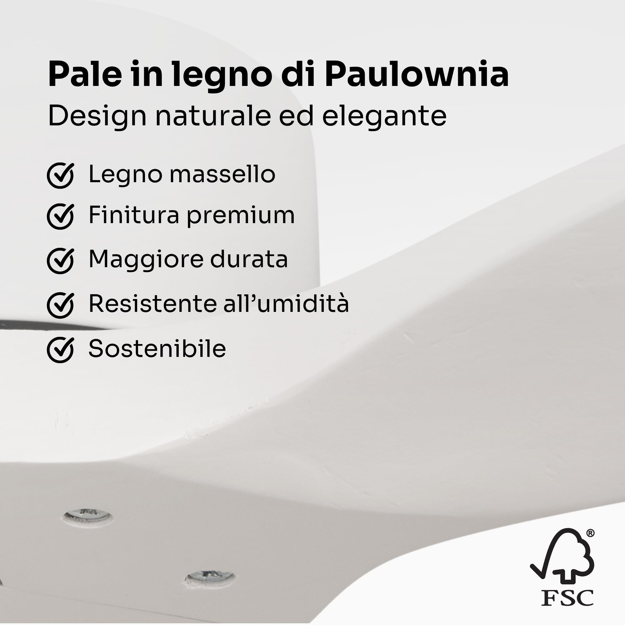 Mellerware - Ventilatore da soffitto con telecomando Brizy! 45W | Potente, Ultra silenzioso | 3 pale | Diametro 132cm | 6 velocità | Timer | Funzioni estate inverno | Stanze fino a 20m2 | Bianco