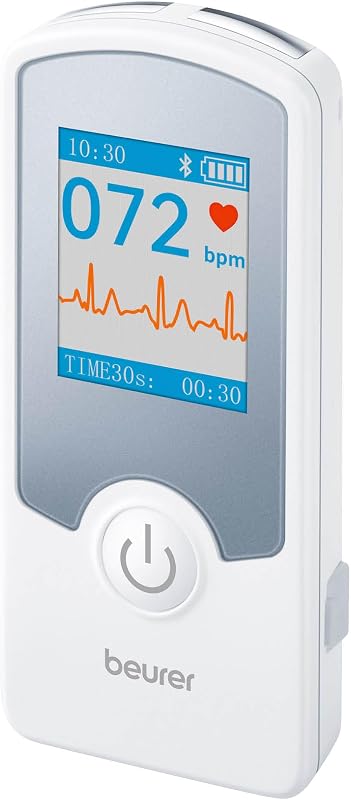 Monitor EKG Cardio Companion: máquina de ECG portátil de 3 derivaciones, detecta ritmos cardíacos irregulares, resultados rápidos en 30 segundos, Bluetooth con aplicación, batería recargable, apto para FSA/HSA, ME75