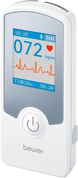 Beurer Cardio Companion EKG Monitor - 3-Lead Portable ECG Machine, Detects Irregular Heart Rhythms, Fast Results in 30 Seconds, Bluetooth with App, Rechargeable Battery, FSA/HSA Eligible, ME75