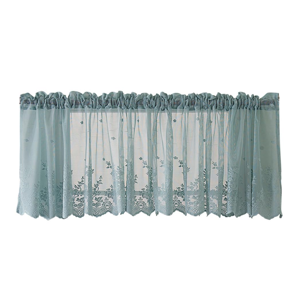 CAKEEYUM short lace curtains kitchen window floral sheer sheer valance curtain short transparent drapery