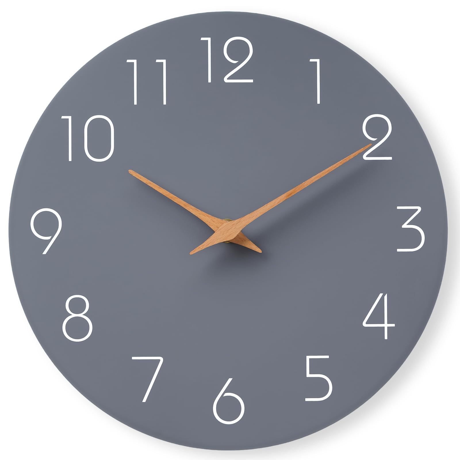 Mosewa Wall Clock 8" Battery Operated Silent Non-Ticking Simple Modern