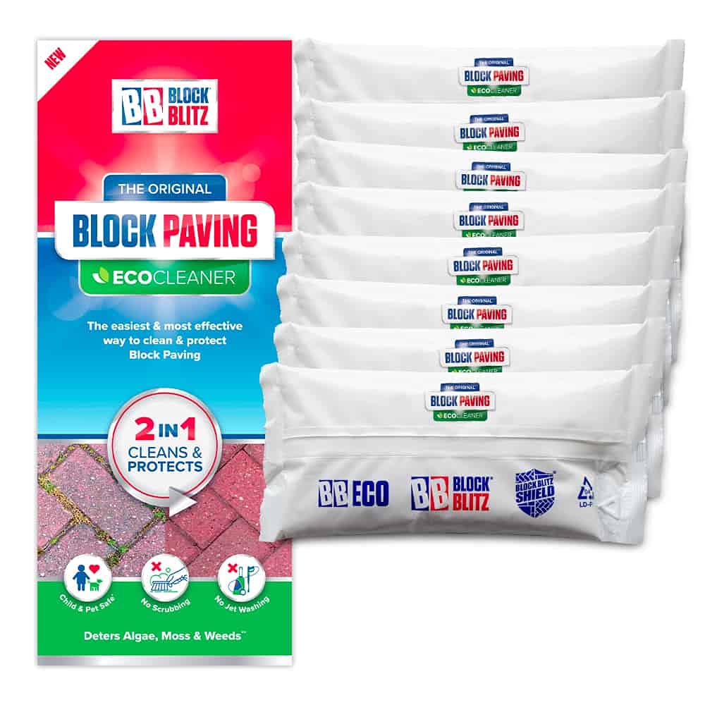 Buy Block Blitz Block Paving Eco Cleaner 8 x 390g Pouches Removes
