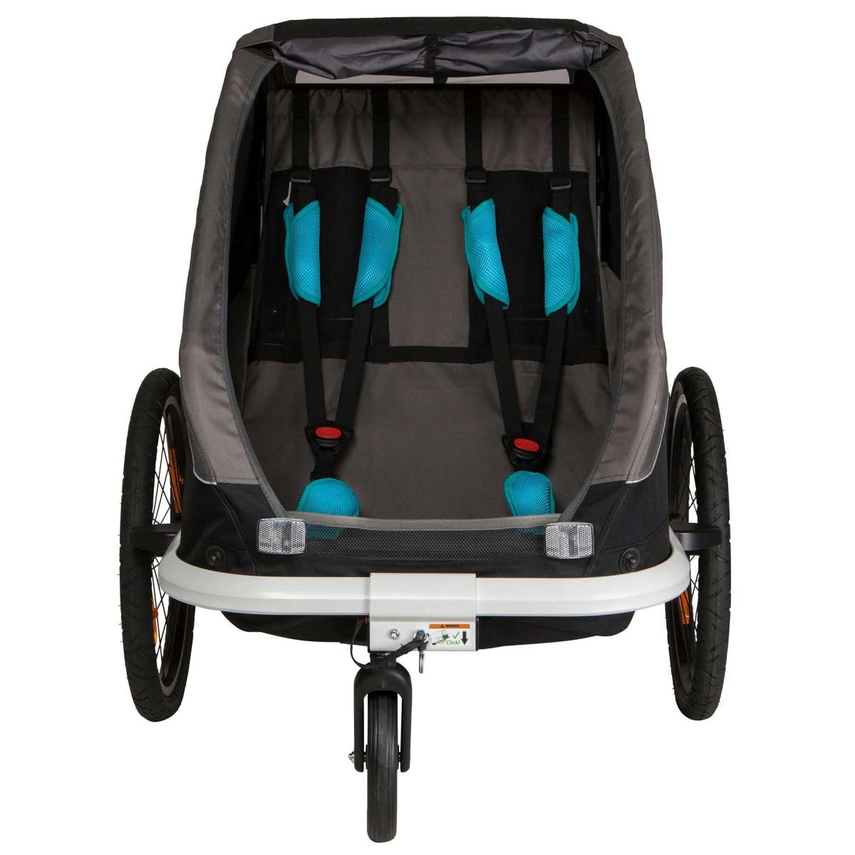 Hamax - Remorque Traveller 2 Places - Remorque Vélo et Poussette - Sécurité Optimale - Harnais 5 Points - Réflecteurs Multiples - Légère et Pliable - pour Enfants Jusqu'à 22 kg