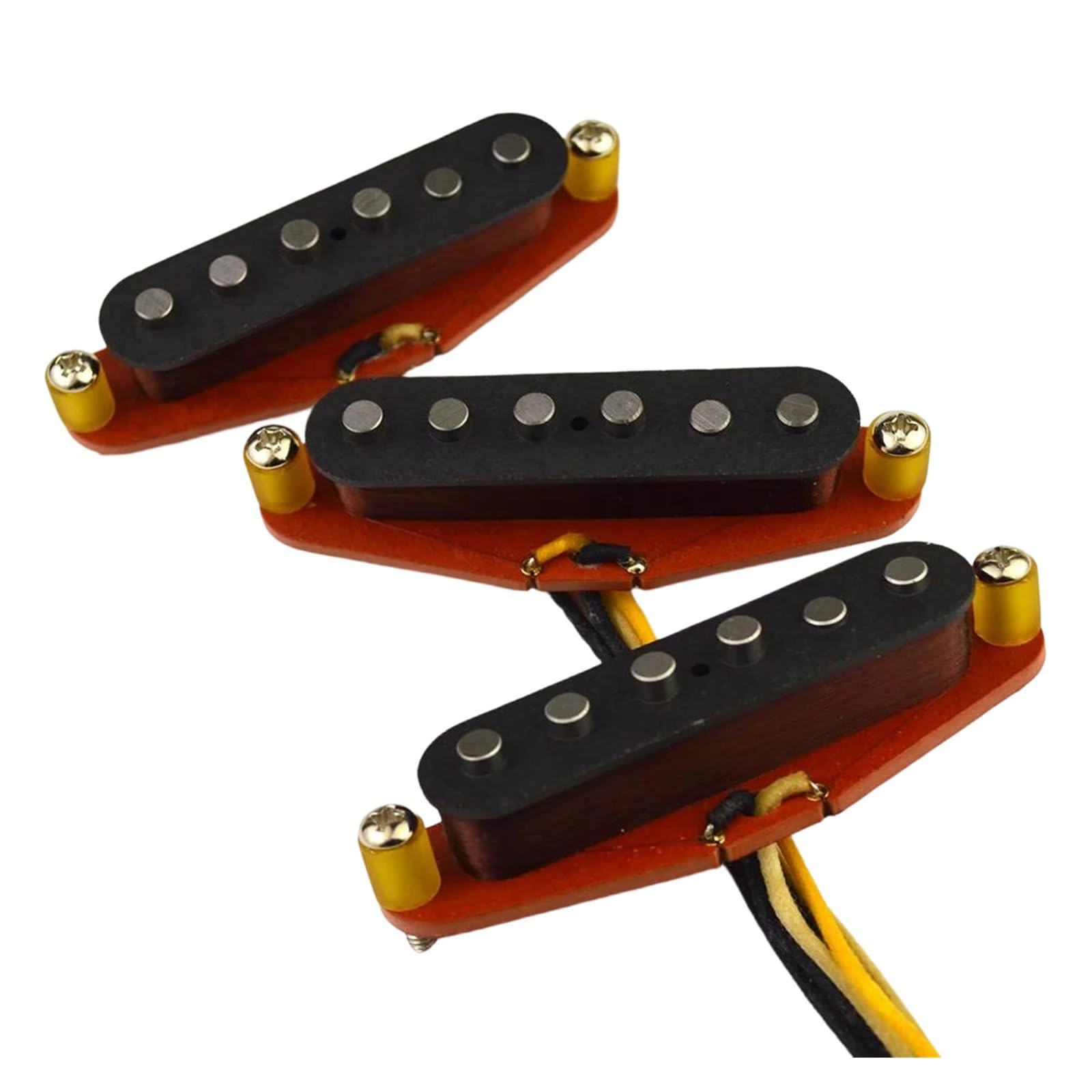 Vintage Interlaced Handgefertigter Alnico 5 E Gitarren Single Coil Tonabnehmer Mit Roter Faserbasis